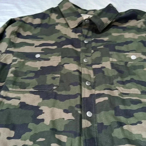 Duluth Trading Canvas Shirt Mens 2XL Tall Camo Fire Hose Limber Jac Heavyweight - Picture 3 of 7
